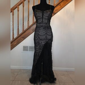 Elegant Black Sequin Prom/evening Gown Size 4